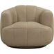Tadeo Dark Brown / Sahara Sand Leather Swivel Lounge Chair, Swivel